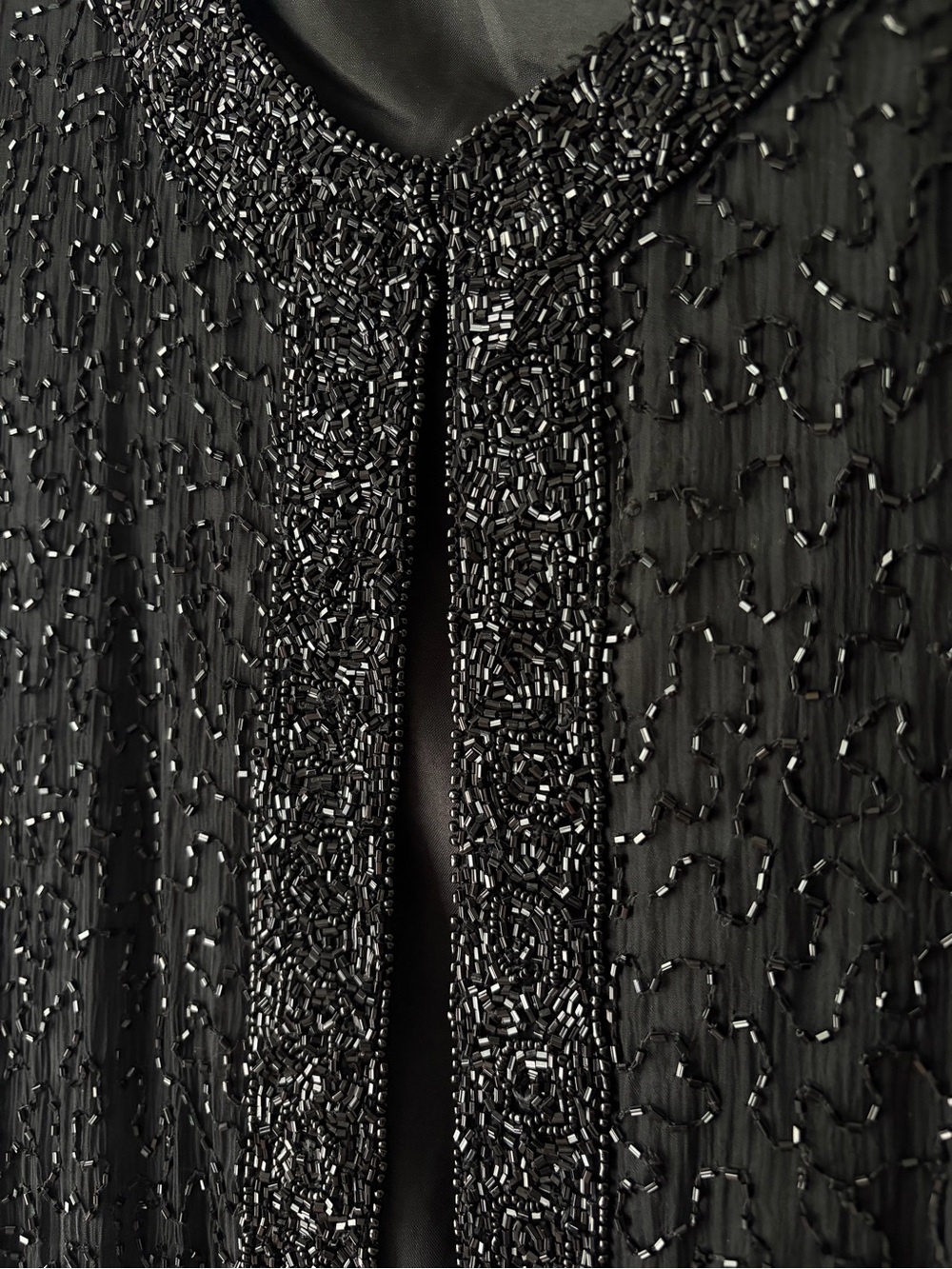 Silhouette Black Beaded Evening Jacket
